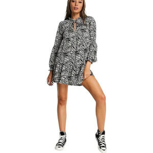 Stradivarius Long Sleeve Dress Womens Small Animal Print
